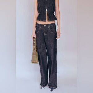 Mango Dark Blue Women's Flare Jeans